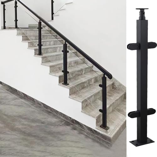 304 Stainless Steel Glass Railing Posts - 39.4 inch Mid Post for Deck & Stair Railing System - Durable Glass Fence Panels for Modern Outdoor Spaces