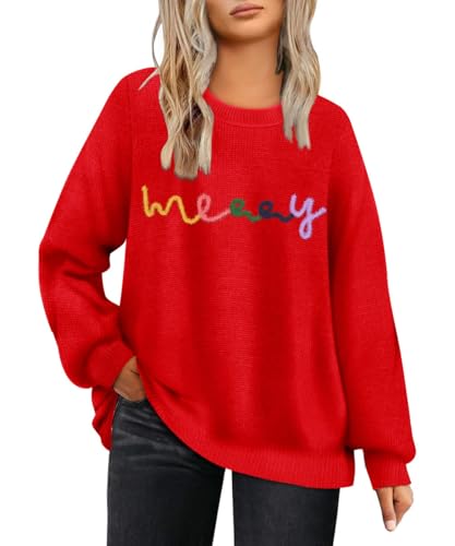 Image of TIYOMI Plus Size Sweaters for Women Oversized Pullover Crewneck Sweater Knit Side Split Casual Sweaters Fall Winter XL-5XL