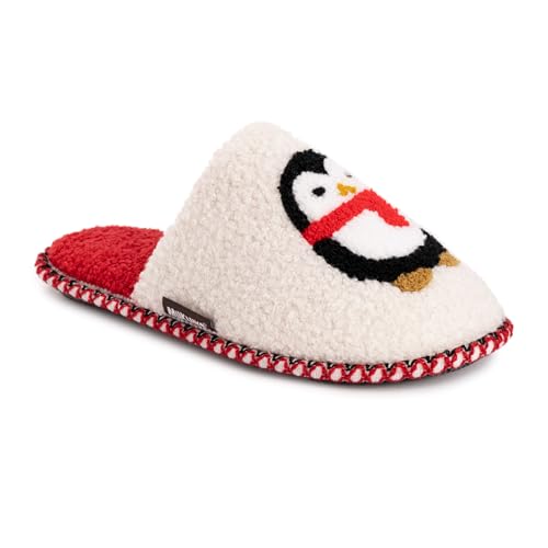 MUK LUKS Women's Novelty Penguin Scuff Slipper