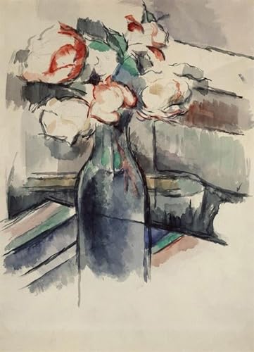 Peinture décorative sur toile Cézanne roses en bouteille affiche 60x90
