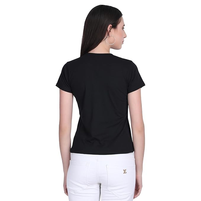 Image of Women Cotton Printed T-Shirt Combo Pack of 2 | Regular Fit Half Sleeve Round Neck Graphic Tees for Girls & Ladies | Women's Western Tops | Cute Trendy Print Summer Fashion T-Shirts