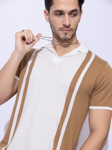 Image of Armisto Men's 100% Cotton Fancy Party Polo T-Shirt /Neutral Colour