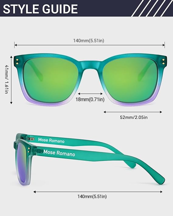 Polarized Square Sunglasses for Women UV400 Protection Retro Mirrored Sunglasses for Men Women Driving4