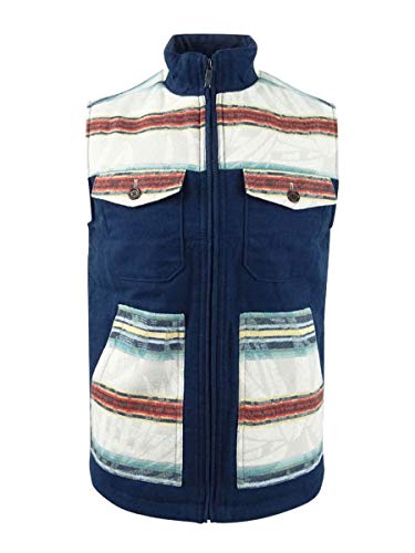 Tommy Bahama Men's Island Serape Stripe Full-Zip Vest (XL, Ocean Deep)