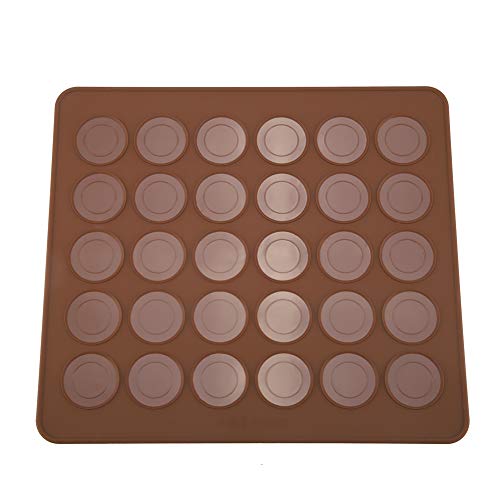 Oumefar Molde de silicona duradero para macarrones, 30 agujeros, macarrones, para hornear, antiadherente, molde de chocolate, bandeja para hornear