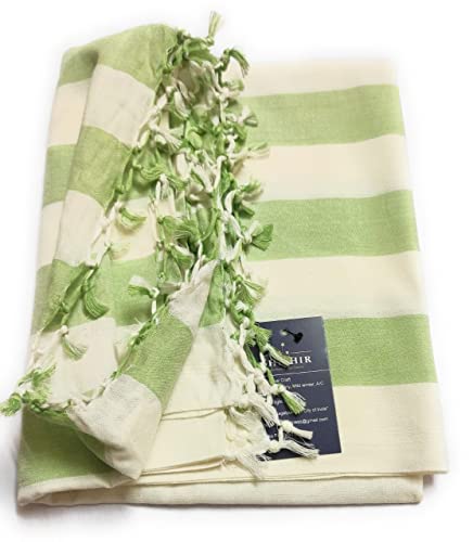 Image of SHISHIR Bhagalpuri Handloom Chadar | Sleeping Chadar | Odhne Wali Chadar | Lightweight Blanket | Breathable Top Sheet | Green Striped | Single Bed | All Season