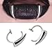 Pryntopha 1 Pair Attractive Fang Lip Cuffs In Stainless Steel Without Piercing Studs Jewelry For Fashion Forward Individuals Unisex Cuf