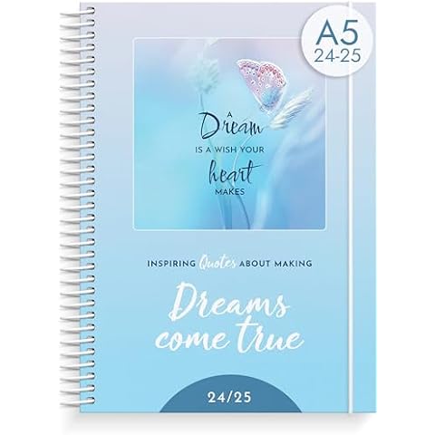 Burde Planner Dreams come true 2024 2025 | Weekly planner | A5 | Inspirational quotes & images | Start 22-07-2024 stop 14-09-2025 Cover
