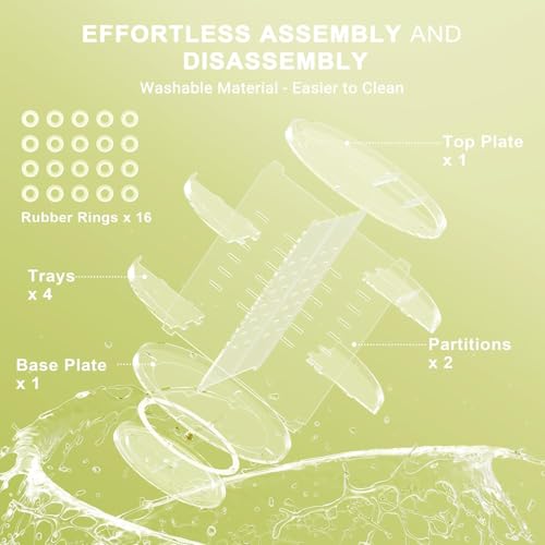 Auxmir Organizador de Maquillaje, Giratorio 360°, Organizador para Perfumes Cremas Pintalabios Skincare, Almacenaje Cosméticos con Capas Ajustables para Tocador Baño, Gran Capacidad - imagen 7