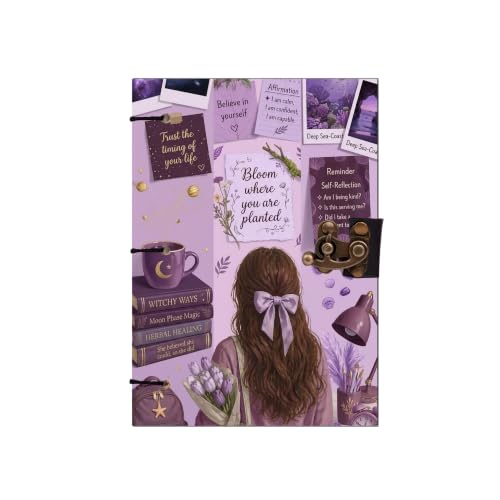 Image of Purple Bloom Diary Notebook 7x5 Inch 160 Pages Unruled Journal for Notes