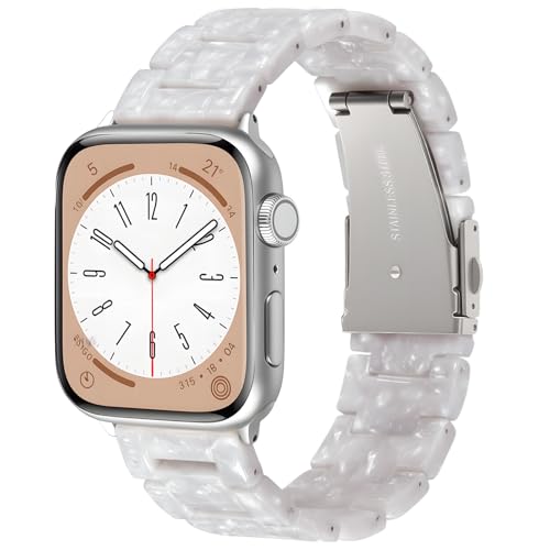 Image of CRIS-BAND Resin Bands Compatible with Apple Watch Series 11 /10 /9 /8 /7 Bands 46mm 45mm 44mm 42mm 41mm 40mm for Women, Strap for iWatch Ultra 3 /2 49mm Series 6 /5 /4 /3 /2 /1 /SE3 Slim Bracelet Wristband