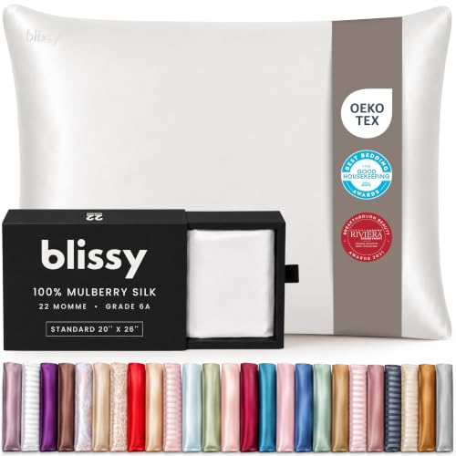 Blissy Silk Pillowcase - 100% Pure Mulberry Silk - 22 Momme 6A...