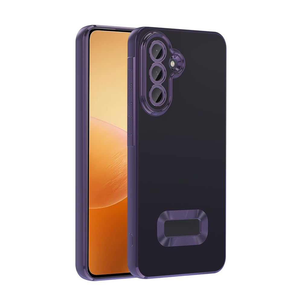 Zore Galaxy ile uyumlu A56 Kılıf Kamera Korumalı Logo Gösteren Zore Omega Kapak Derin Mor
