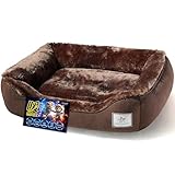 PETSUTA 猫 犬 ベッド 冬 極上暖感 【宇宙服エアロゲル+高機能中わた】 ペットベッド 冬 犬用ベッド 猫用ベッド 【天然吸湿発熱+アルミシート】 多層構造 ふわふわ 暖かい 猫 犬 クッション 光触媒加工 洗える ペットクッション ダブル抗菌防臭 ダブル静電気防止 滑り止め付き(ブラウン・ 40x50x15cm)