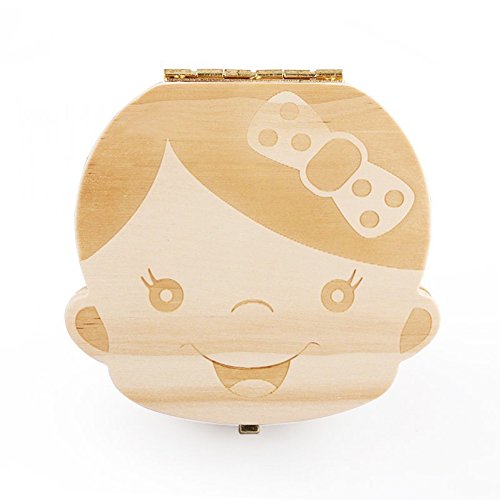 Jooayou Boîte à Dents en Bois pour Bébés Dents de Lait Organisateur de Rappel de Bois
