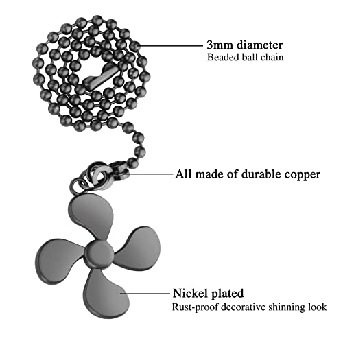 Aster 2 Pieces Ceiling Fan Pull Chain 13 Inch Ceiling Fan Pull Chain Extender Ornament With Fan And Light Bulb Chain Connector For Ceiling Fan Pull Chain Extension Decoration(Black) #TOP4