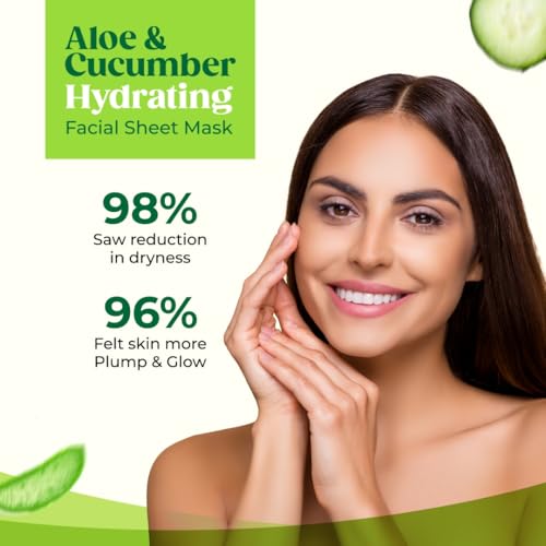 VCare Aloe & Cucumber Sheet Mask, 30 ml, Moisturizes and Soothes Skin