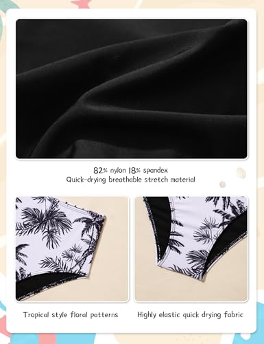 Image of Girls Tankini Swimsuit 2 Piece Tiered Ruffle Bathing Suit Teen Girl Swimsuit 6-14Y
