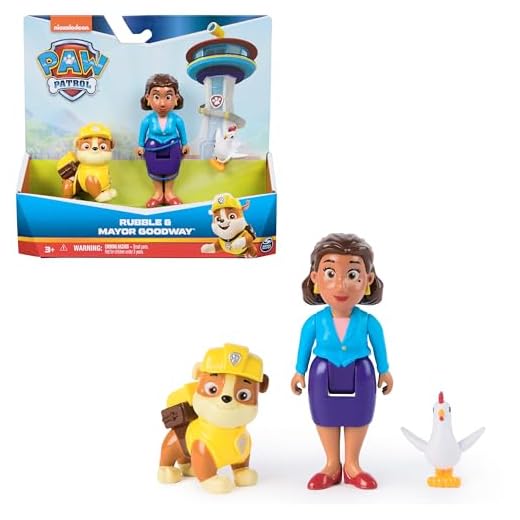Patrulla Canina - Figura Rubble, ALCALDESA GOODWAY Y CHICKALETTA - Patrulla Canina Juguetes - 6070749 - Juguetes Niños 3 años + Regalo Niño 3 años +