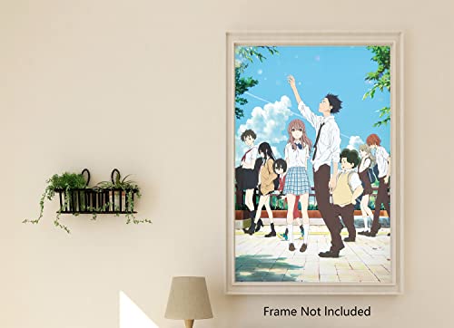 image for FatCat Wall Graphics A Silent Voice Textless Movie Anime Poster and Pr