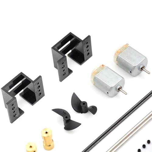 Motores RC para reparar juguetes rotos con kit de helices y ejes 7
