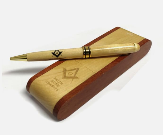 Pen Kit Mall - Masonic Shriner Fireman Marine Corp Luxery Ballpoint Pen (BP-204 Wooden Pen In Box)