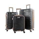 MIAZIB Luggage Sets,3 Piece Luggage Set Carry on Suitcase,Hardside Lightweight Luggage with Spinner Wheels Durable Travel Set for Men Women Luggage Set Clearance (20/24/28)（Black）