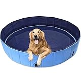 Plegable sin botes neumáticos: tu piscina siempre está lista para usar, ya que no se requiere inflado o bomba. Solo tienes que desplegarlo, asegúrate de que el tapón de drenaje está cerrado y luego llénalo con agua. Válvula de drenaje de cama de alta calidad en la parte inferior que te permite vaciar tu piscina rápidamente o cambiar el agua. Puedes llevarlo en tu coche y hacer un viaje de verano con tu adorable perrito