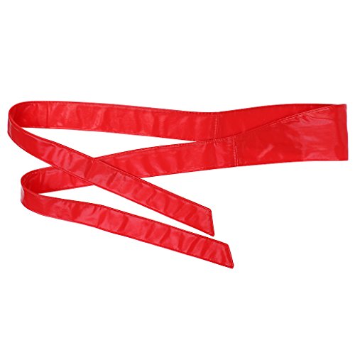 F Fityle Senhoras Amarram Amarrar Cintura Cintura Larga Cinto De Espartilho De Couro - Vermelho