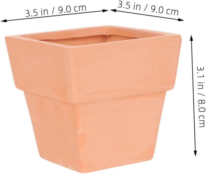 CHILDWEET 5pcs Terracotta Nursery Planter Pots for Succulent Plants Breathable Clay Garden Pots 9x8cm Square Red Ceramic Flower for Indoor and Outdoor Gardening