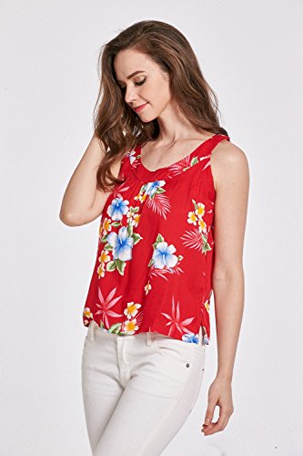 Image of Matchable Family Hawaiian Luau Men Women Girl Boy Clothes in Hibiscus Red