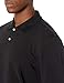 Amazon Essentials Mens Long Sleeve Polo Shirt with Collar, Regular-Fit Pique, Black, Small