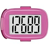 Pedometer Walking Simple 3D Step Counter with Clip and Lanyard, Activities Fitness Tracker Without Smartphone, Accurate Step Tracker for Women, Men, Seniors-Pink