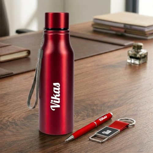 Image of Giftana Personalized Name Water Bottle 750ml, Birthday Gifts (Red 1)