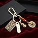 DEARMAMY Chinese Feng Shui Keychain, Brass Wu Keychain, Amulet Good Luck Backpack Charms, with Feng Shui Coins for Wealth, Fortune, Health, Longevity, Success C