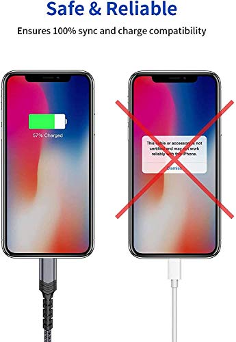 image for ECOLA Apple MFi Certified Lightning Cable Apple iPhone Charger Cable f