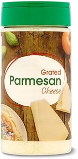 Great-Value Grated Parmesan Cheese 8 oz Shaker Bottle, Shelf Stable Gluten Free Cheese Powder, Fine Sprinkle Topping for Pasta, Pizza, Salad, Mac & Cheese, Easy Pour Container