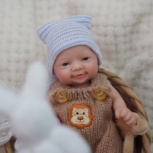 Muñeco bebé reborn mini 7 pulgadas silicona miniatura 3