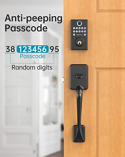 Keypad Front Door Lock Set with Handle, HEANTLE Fingerprint Door Lock, Smart Lock Deadbolt, Keyless Entress Door Lock, Digital Lock, Auto Lock, Electronic Door Lock Black Keypad Front Door Lock Set with Handle, HEANTLE Fingerprint Door Lock, Smart Lock Deadbolt, Keyless Entress Door Lock, Digital Lock, Auto Lock, Electronic Door Lock Black