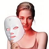 Red Light Therapy Mask for Face - 7 Color LED Face Mask Light Therapy, Rechargeable and Portable At-Home Facial Skin Care Device, Red Light Face Mask for Glowing Skin (White)