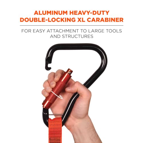 Image of Ergodyne Squids 3148 Heavy Duty Tool Lanyard, Carabiner and Loop End, Tool Weight Capacity 80lbs, Orange