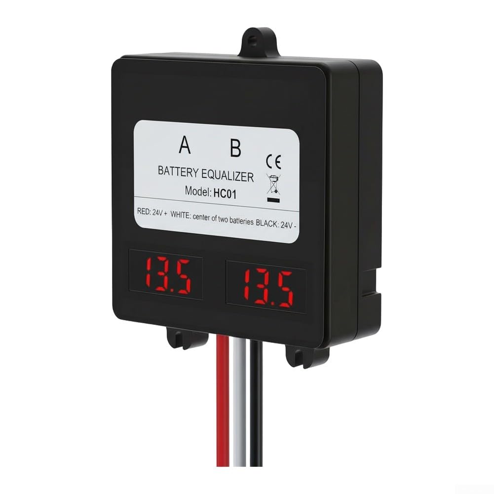 Equalizzatore di batteria, HC01 per sistemi solari Bilanciatore della batteria Regolazione della tensione per banche di batterie 12V 24V Gestione dell'alimentazione