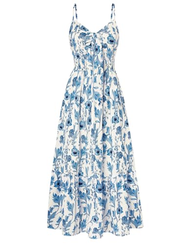 Image of GRACE KARIN Womens Summer Floral Maxi Dresses 2026 Long Flowy Boho Dress Beach Vacation Sundresses Casual Clothes with Pocket