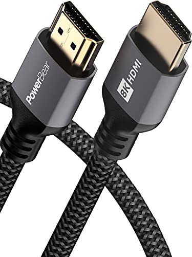 Image of PowerBear 8K Short HDMI Cable 1 ft High Speed, Braided Nylon & Gold Connectors, 4K @ 60Hz, Ultra HD, 2K, 1080P, ARC & CL3 Rated | for Laptop, Monitor, PS5, PS4, Xbox One, Fire TV, Apple TV & More