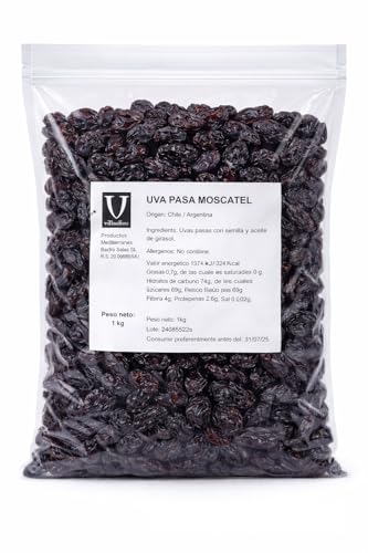 Villaolivo - Uvas Pasas Moscatel 1kg | Dulce Natural para Postres y Desayunos