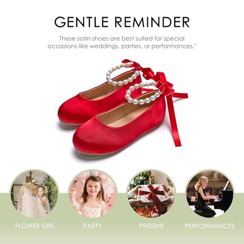 Image of Felix & Flora Girls Toddler Little Ballet Shoes - Flower Girls Mary Jane Flats Dress Shoes Party Wedding