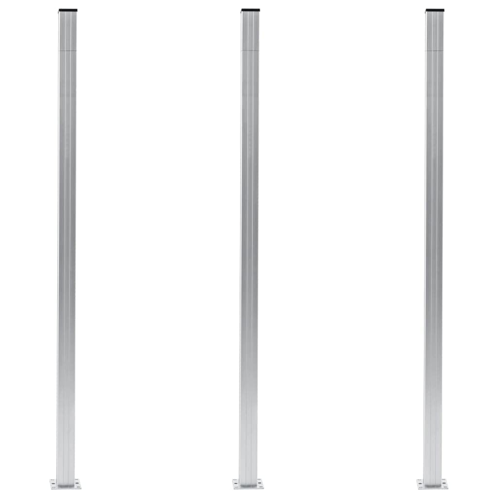 Pali per recinzione in alluminio, 185 cm, 3 pezzi