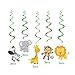CC HOME 30Pack Jungle Animals Hanging Swirls Lion Elephant Monkey Ceiling Streamer Birthday Party Decorations Jungle Animal Themed Party Favors for Holiday Baby Shower Home Decoration Party Supplies