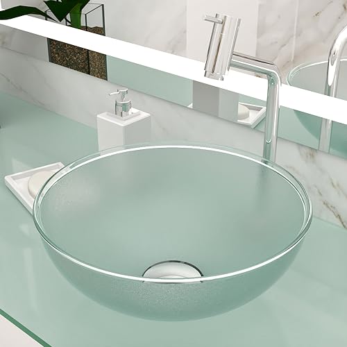 Cuba Pia De Apoio Vidro Redonda 29cm Para Banheiro Lavabo