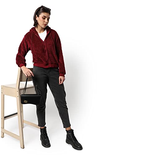 Image of Campus Sutra Women's Cotton Hooded Neck Sweatshirt